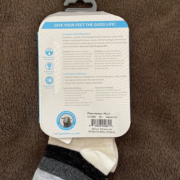 Goodhew merino wool above ankle socks brown/tan/black/grey stripes womens - Picture 3 of 7